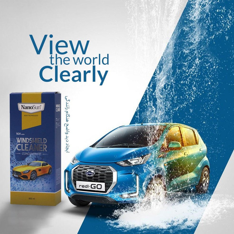 مایع شیشه شوی خودرو نانوسان ۵۰۰ میلی لیتر
